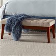 Elle Decor Claire Tufted Top and Solid Wood Frame Bench in Vanilla Cream