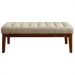 Elle Decor Claire Tufted Top and Solid Wood Frame Bench in Vanilla Cream