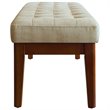 Elle Decor Claire Tufted Top and Solid Wood Frame Bench in Vanilla Cream