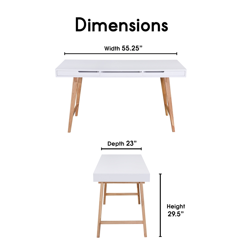 Elle Decor Giselle Writing Desk in French White