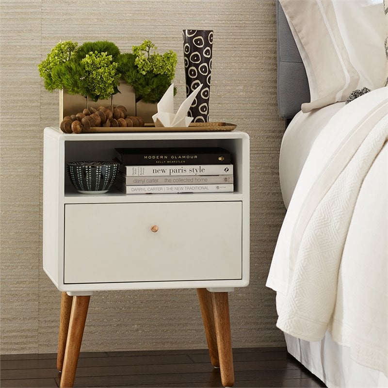 Elle Decor Lilou End Table in French White