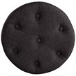 Elle Decor Penelope Round Tufted Stool in Dark Graphite