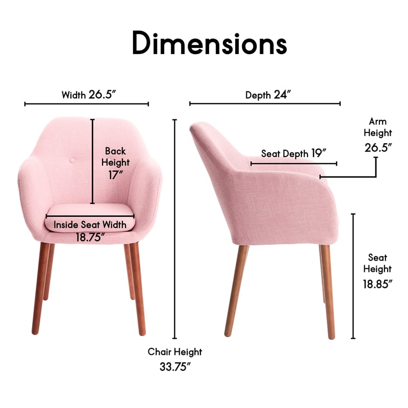 Elle Decor Roux Arm Chair in French Blush
