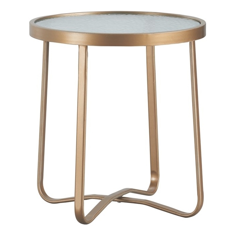 Elle Decor Mirabelle Outdoor Side Table in French Gold