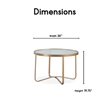 Elle Decor Mirabelle Outdoor Coffee Table in French Gold