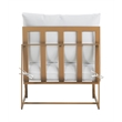 Elle Decor Mirabelle Outdoor Armless Chair in White and French Gold