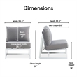 Elle Decor Mirabelle Outdoor Armless Chair in Gray and French White