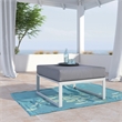 Elle Decor Mirabelle Outdoor Ottoman in Gray and French White