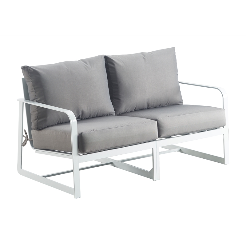 Elle Decor Mirabelle Outdoor Sofa in Gray and French White