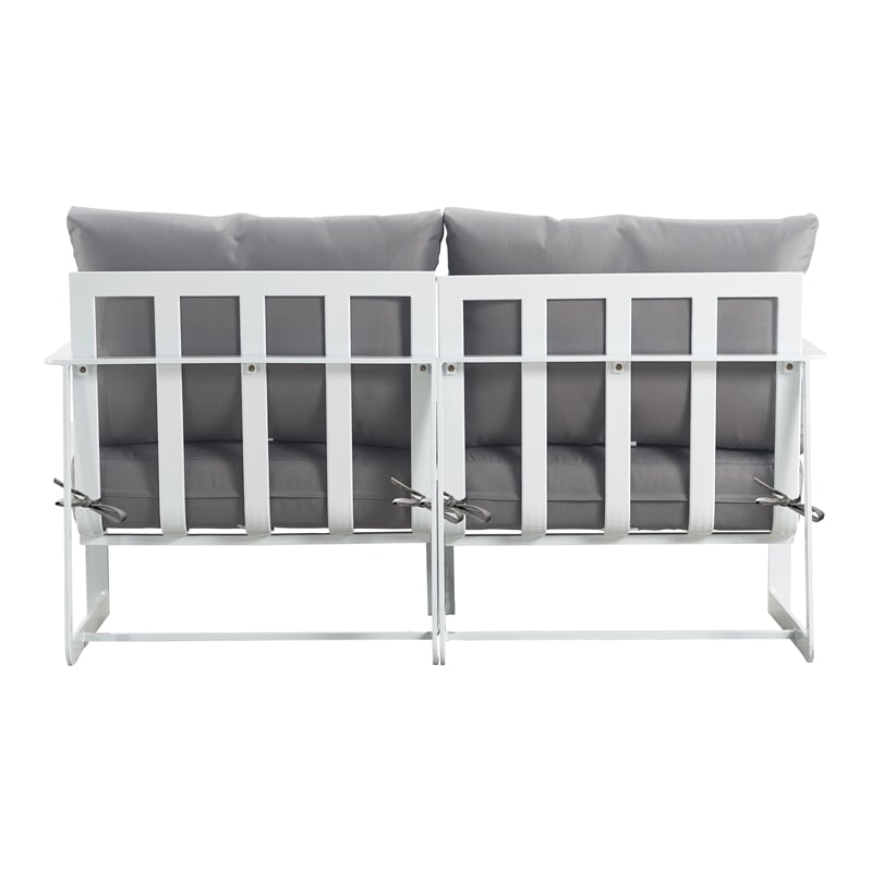 Elle Decor Mirabelle Outdoor Sofa in Gray and French White