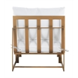 Elle Decor Mirabelle Outdoor Armless Lounge Chair in White and French Gold