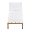 Elle Decor Mirabelle Outdoor Armless Lounge Chair in White and French Gold
