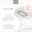 Elle Decor Lulu Modern Hourglass End Table with Metal Top for Bedroom White