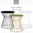 Elle Decor Lulu Modern Hourglass End Table with Metal Top for Bedroom White