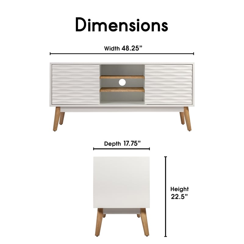 Elle Decor Aurie Media Console in French White