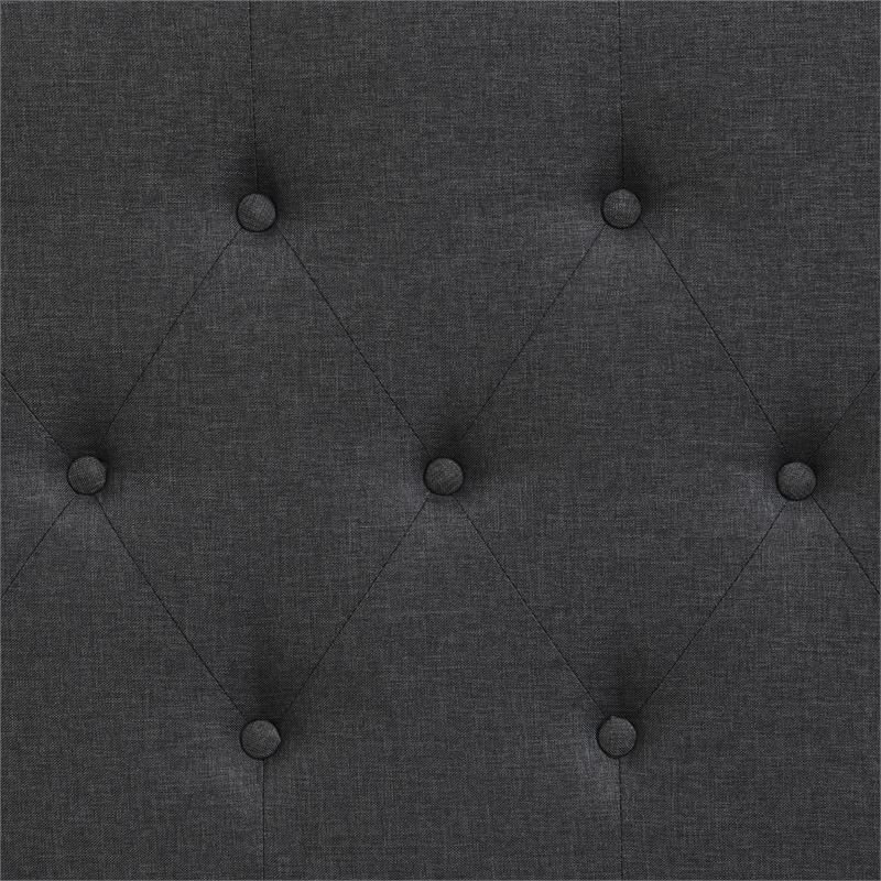 Elle Decor Amery Queen Tufted Upholstered Headboard in Charcoal Gray