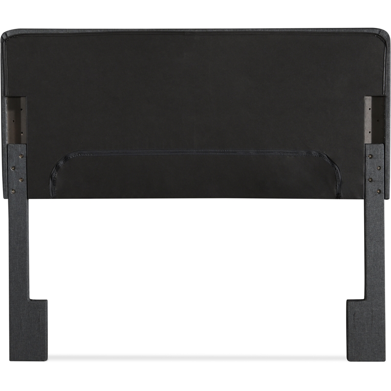 Elle Decor Amery Queen Tufted Upholstered Headboard in Charcoal Gray