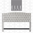 Elle Decor Celeste Queen Size Headboard Pearl Grey Velvet