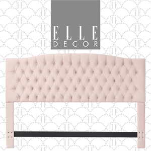 Elle Decor Celeste King Size Headboard Blush Pink Velvet