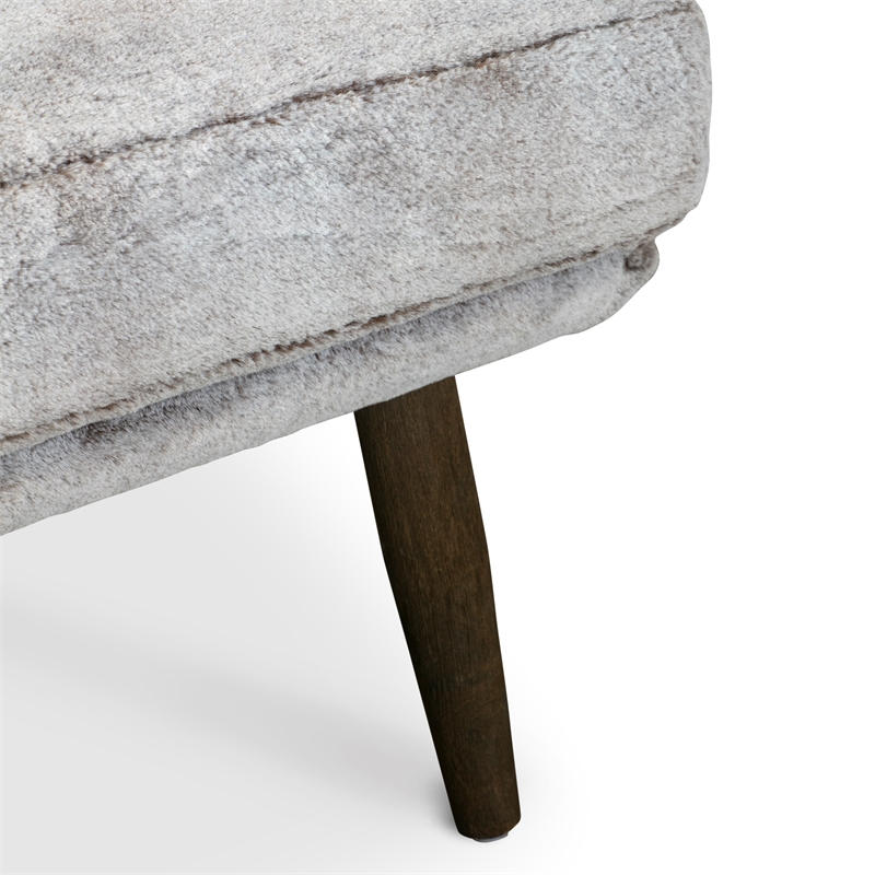 Elle Decor Sophie Armless Slipper Chair in Mink Brown Faux Fur