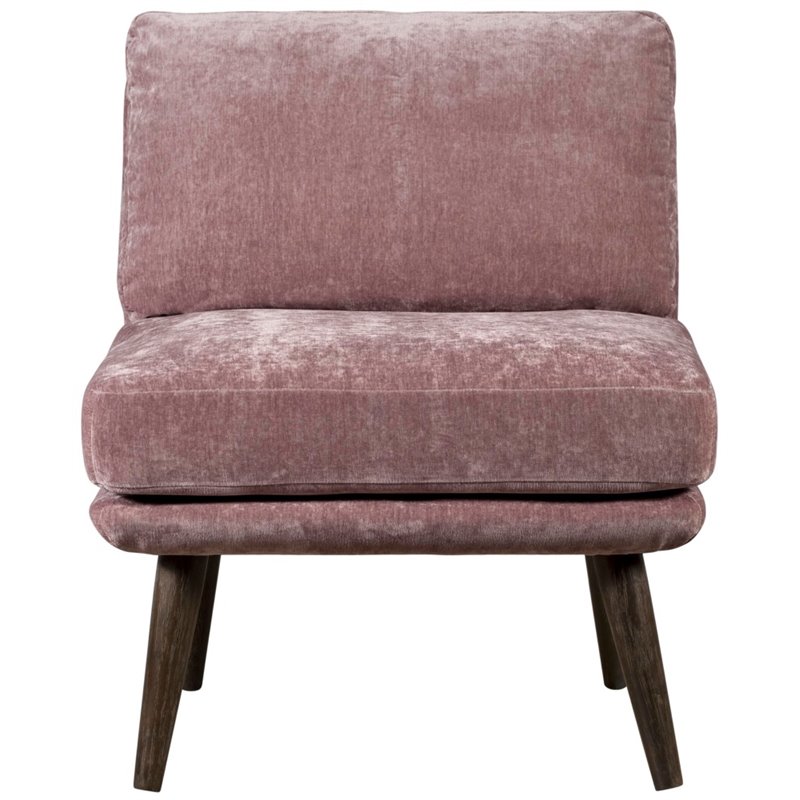 Elle Decor Sophie Armless Slipper Chair French Mauve Crushed Velvet