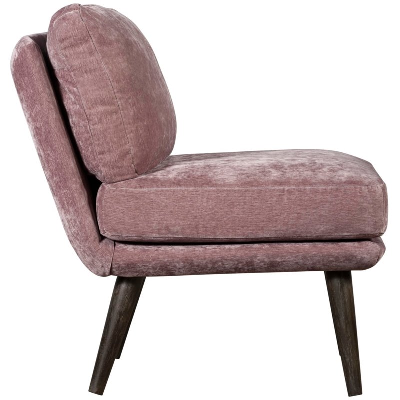 Elle Decor Sophie Armless Slipper Chair French Mauve Crushed Velvet