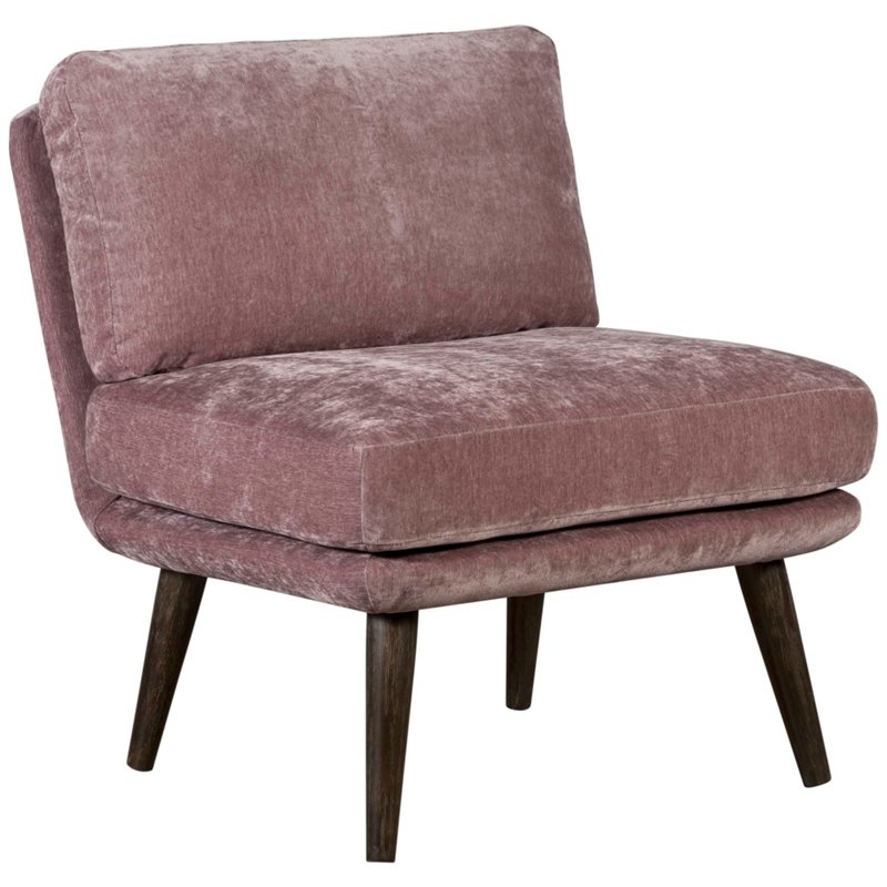 Elle Decor Sophie Armless Slipper Chair French Mauve Crushed Velvet