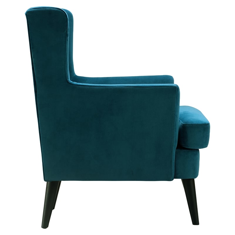 Elle Decor Celeste Tufted Velvet Accent Chair French Teal