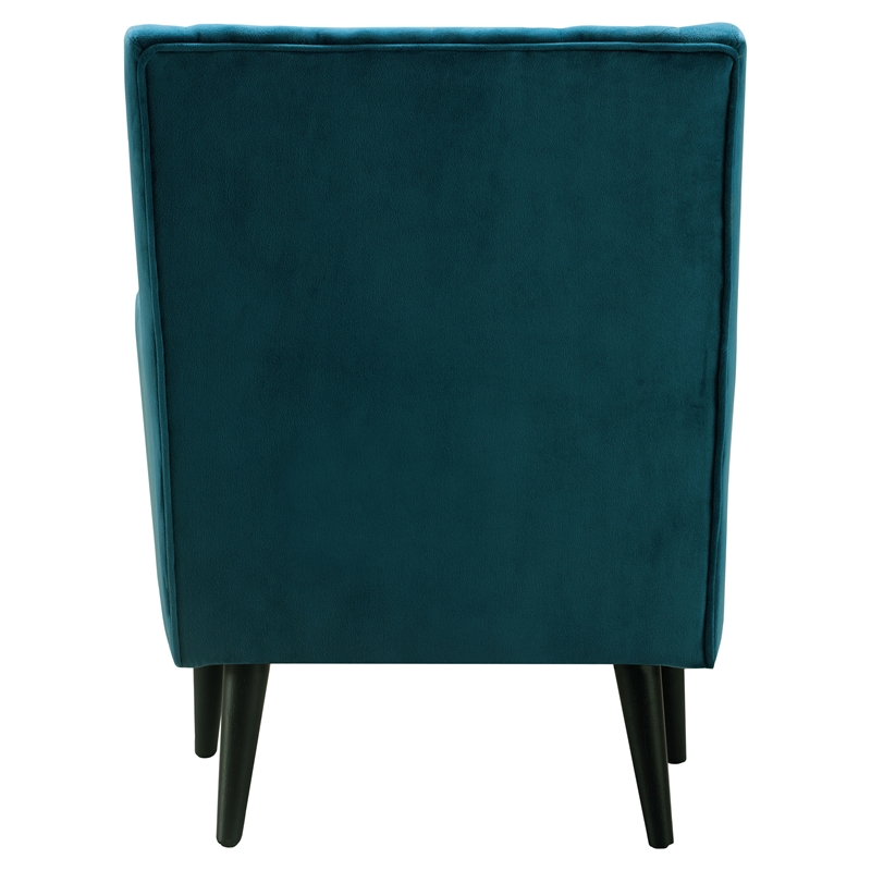Elle Decor Celeste Tufted Velvet Accent Chair French Teal