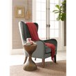 Elle Decor Fabric Upholstered Wingback Accent Chair French Two-Toned Dark Gray