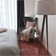 Elle Decor Fabric Upholstered Wingback Accent Chair French Two-Toned Dark Gray