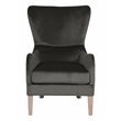Elle Decor Fabric Upholstered Wingback Accent Chair French Two-Toned Dark Gray