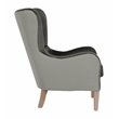 Elle Decor Fabric Upholstered Wingback Accent Chair French Two-Toned Dark Gray
