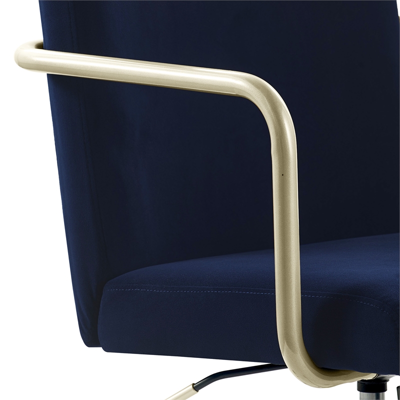 Elle Decor Giselle Gold Desk Chair Navy Blue Velvet