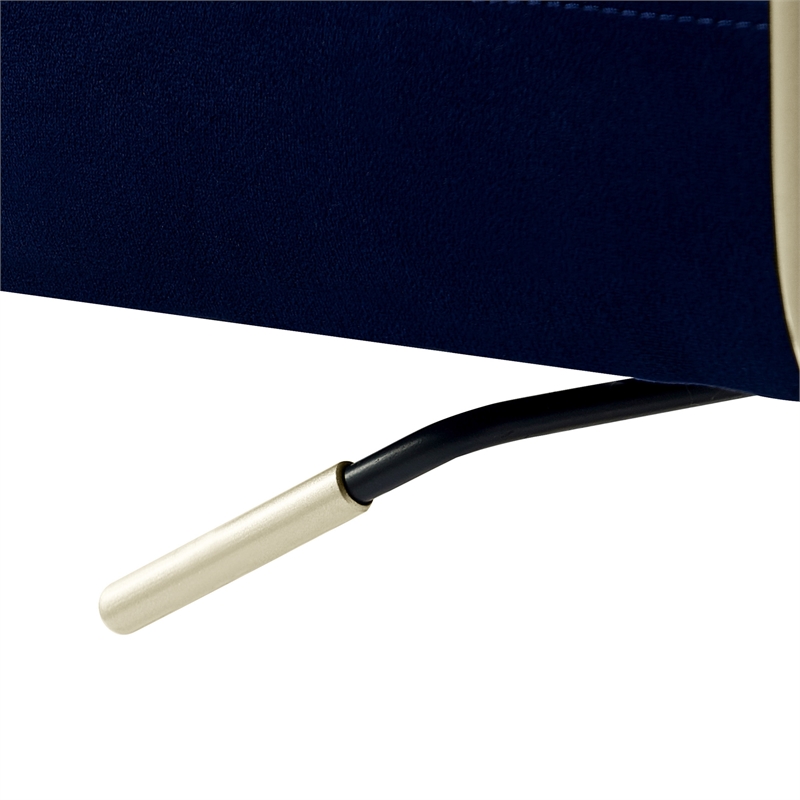 Elle Decor Giselle Gold Desk Chair Navy Blue Velvet