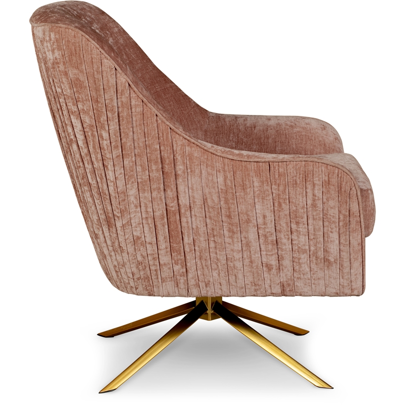 Elle Decor Jolie Swivel Lounge Chair Mauve Velvet