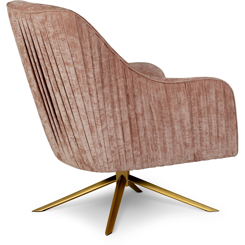 Elle Decor Jolie Swivel Lounge Chair Mauve Velvet