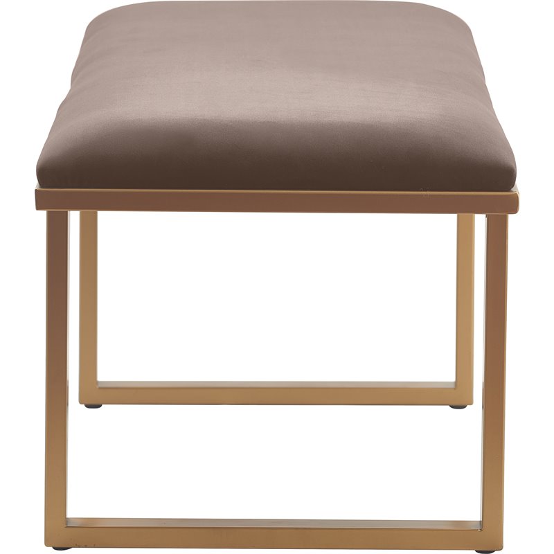 Elle Decor Remi Velvet Upholstered Bench Chocolate Brown