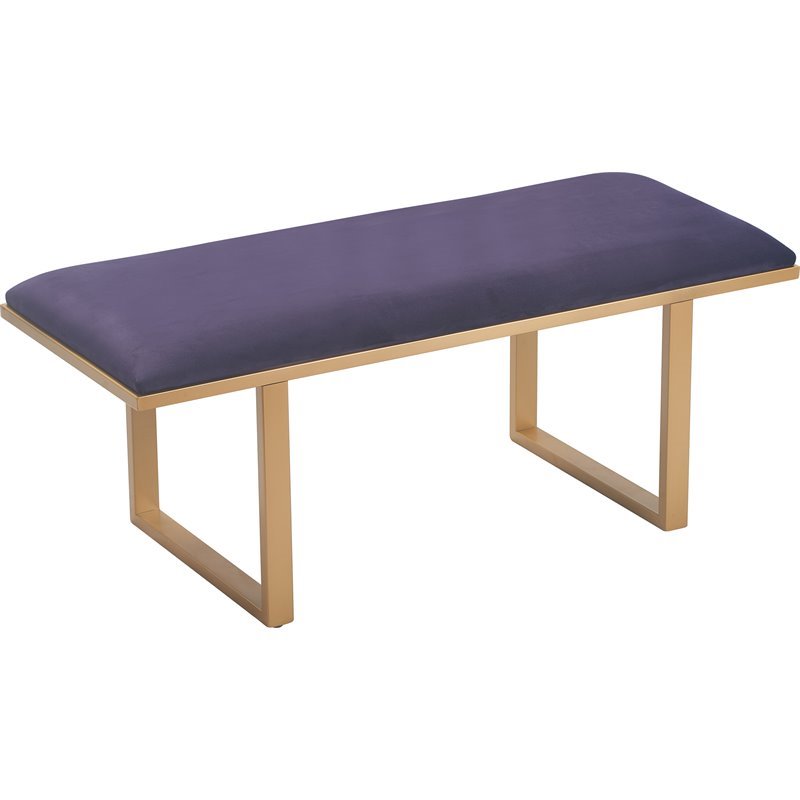 Elle Decor Remi Velvet Upholstered Bench Violet Purple