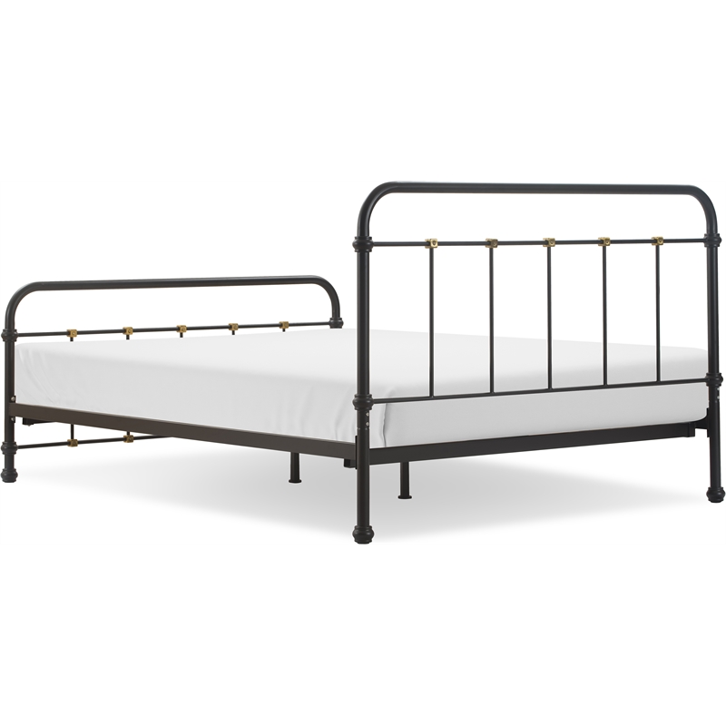 Elle Decor Renaud Parisian Metal Queen Bed Frame in Black