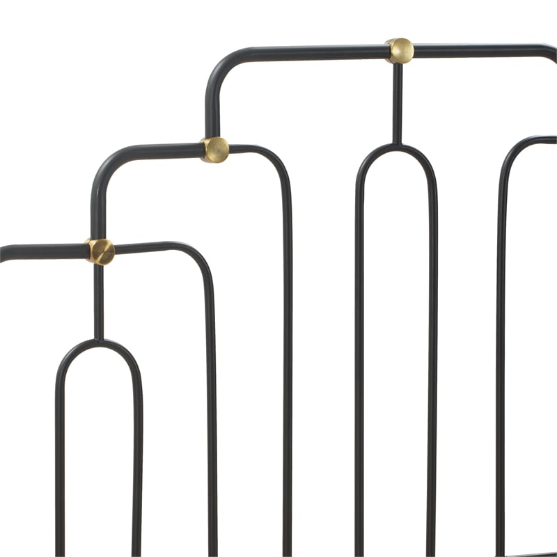 Elle Decor Astrid Queen Size Bed Black and Brass