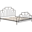 Elle Decor Astrid Vintage Style Metal King Bed Frame in Black