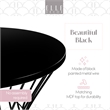 Elle Decor Lulu Modern Hourglass End Table with Metal Top for Bedroom Black