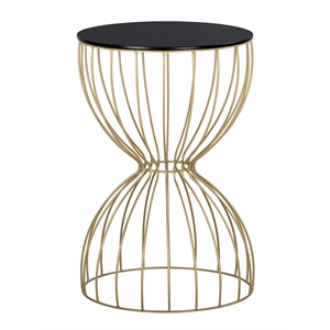Elle Decor Cami Accent Table French Black and Gold