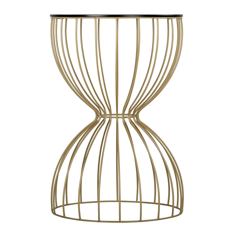 Elle Decor Cami Accent Table French Black and Gold