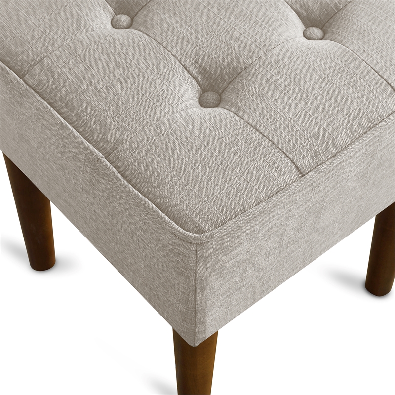 Elle Decor Aria Square Tufted Stool French Dove