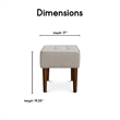 Elle Decor Aria Square Tufted Stool French Dove