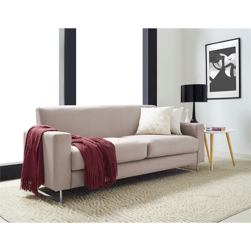 Elle Decor Baylie Sofa - French Taupe Velvet