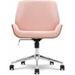 Elle Decor Ophelia Home Office Desk Chair Modern Ergonomic Woven Fabric Pink