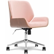 Elle Decor Ophelia Home Office Desk Chair Modern Ergonomic Woven Fabric Pink